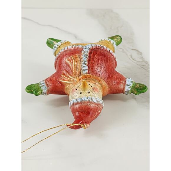 Christmas Santa Snowman Tree Ornament 5 1/2" Star Shaped Holidays 90s Holidays - Picture 11 of 15